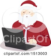 Poster, Art Print Of Christmas Santa Claus Using A Laptop