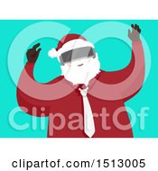 Modern Christmas Santa Claus Wearing Virtual Reality Goggles