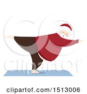 Poster, Art Print Of Christmas Santa Claus Doing Yoga