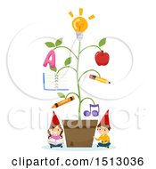 Poster, Art Print Of Group Of Gnome Kids With An Educational Plant