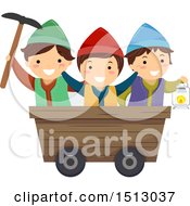 Poster, Art Print Of Group Of Gnome Kids In A Mining Cart
