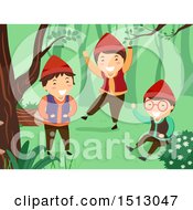 Poster, Art Print Of Group Of Dwarf Kids Playing In The Woods