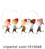 Poster, Art Print Of Group Of Dwarf Kids With Mining Tools