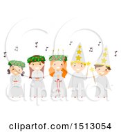 Poster, Art Print Of Group Of Children Singing Carols During The Feast Day Of Saint Lucy