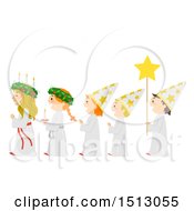 Poster, Art Print Of Line Of Children In A A Saint Lucia Parade