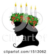 Poster, Art Print Of Profiled Silhouetted Woman Wearing A Saint Lucia Crown