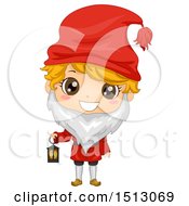 Swedish Boy In A Christmas Tomte Costume