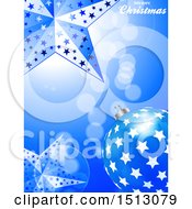 Poster, Art Print Of Merry Christmas Greeting With A 3d Bauble And Stars