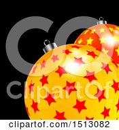 Poster, Art Print Of 3d Starry Christmas Ornament Baubles On Black