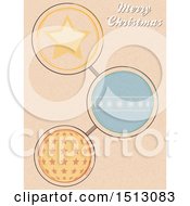Clipart Of A Merry Christmas Greeting With Baubles On Tan Royalty Free Vector Illustration