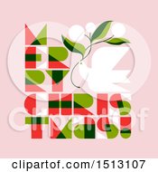 Poster, Art Print Of Dove And Merry Christmas Text On Pink