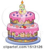 Poster, Art Print Of Layered Eighth Birthday Party Cake