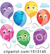 Poster, Art Print Of Colorful Party Balloons And Clouds