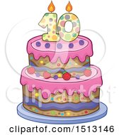 Poster, Art Print Of Layered Tenth Birthday Party Cake