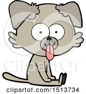 Cartoon Sitting Dog With Tongue Sticking Out