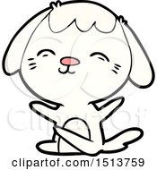 Happy Cartoon Sitting Dog