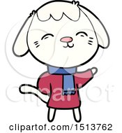 Happy Cartoon Dog In Winter Clothes