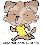 Cartoon Running Dog Sticking Out Tongue by lineartestpilot