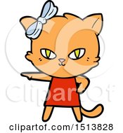 Cute Cartoon Cat Wearing Dress