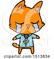Poster, Art Print Of Crying Cartoon Office Worker Cat