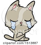 Poster, Art Print Of Crying Cartoon Cat