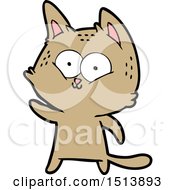 Poster, Art Print Of Cartoon Cat Waving