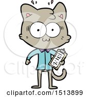 Poster, Art Print Of Cartoon Surprised Office Worker Cat