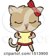 Poster, Art Print Of Cartoon Cat With Bow On Head