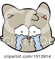 Poster, Art Print Of Crying Cartoon Cat Face