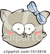 Cute Cartoon Kitten Face