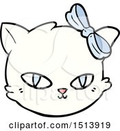 Cartoon Cat Wearing Bow
