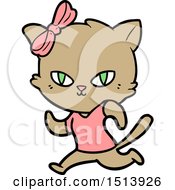 Poster, Art Print Of Cute Cartoon Cat Jogging