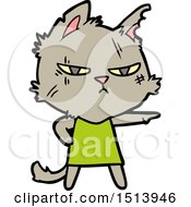 Poster, Art Print Of Tough Cartoon Cat Girl Pointing