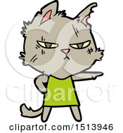Tough Cartoon Cat Girl Pointing