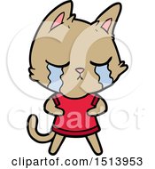 Poster, Art Print Of Crying Cartoon Cat