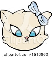 Poster, Art Print Of Cute Cartoon Cat With Bow