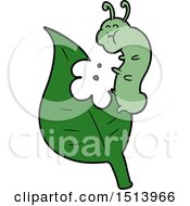 Poster, Art Print Of Cartoon Caterpillar Munching Leaf