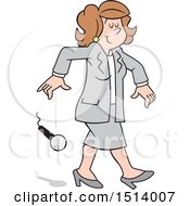 Poster, Art Print Of Cartoon White Business Woman Dropping The Mic