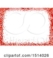 Poster, Art Print Of Party Background With Red Ribbons And Confetti On White