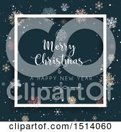 Poster, Art Print Of Merry Christmas And A Happy New Year Greeting With Colorful Snowflakes