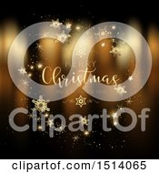 Clipart Of A Merry Christmas And A Happy New Year Greeting With Stars And Snowflakes Royalty Free Vector Illustration