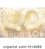 Clipart Of A Gold Flare And Snowflake Background Royalty Free Illustration