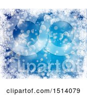 Poster, Art Print Of Blue Snowflake And Flare Background