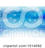 Poster, Art Print Of Blue Watercolor Background With Snowflakes