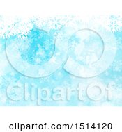 Poster, Art Print Of Blue Watercolor Winter Christmas Background Of Snowflakes