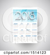Clipart Of A 2018 Year Calendar Over Gray Royalty Free Vector Illustration
