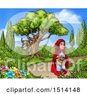 Poster, Art Print Of Wolf Stalking Little Red Riding Hood