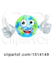 Clipart Of A Happy Earth Mascot Giving Two Thumbs Up Royalty Free Vector Illustration