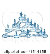 Poster, Art Print Of Network Of Parents And Occupational People In Blue