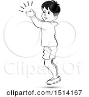 Poster, Art Print Of Boy Clapping Grayscale